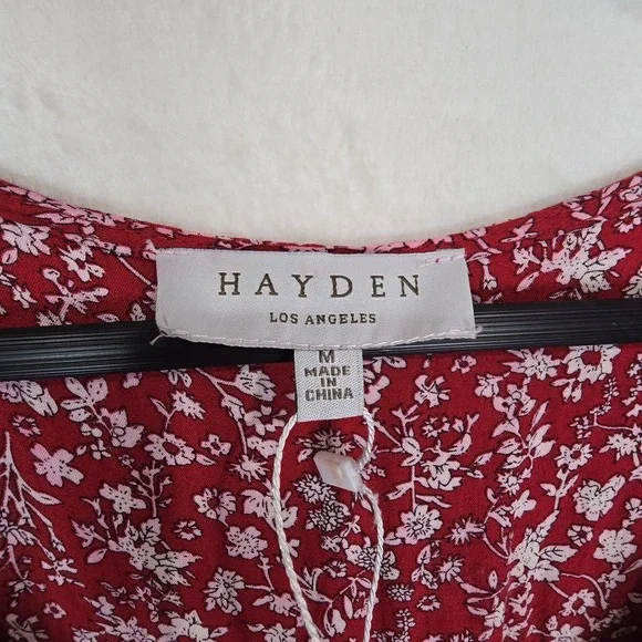 Hayden Los Angeles Floral Ruched Waist Maxi Dress Asymmetrical Hem Size Medium - Picture 7 of 11